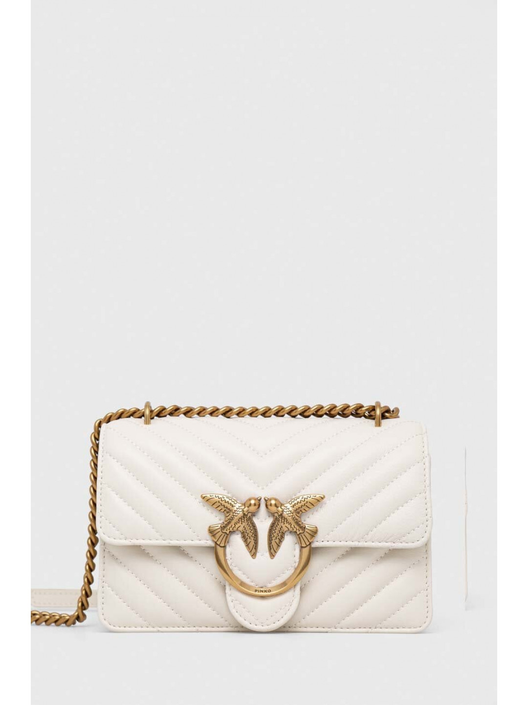 Kožená kabelka Pinko bílá barva 100074 A0GK